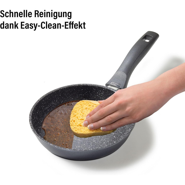 Сковорода STONELINE 16 см з антипригарним покриттям (камінь), для індукції, алюмінієва, сіра