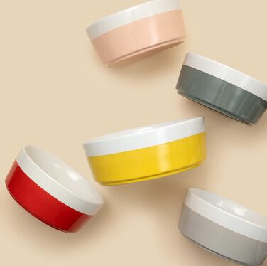 Миска для собак Waggo Dipper Ceramic - велика, сірого кольору, для маленьких та великих порід, міцна, для корму та води, сумісна з посудомийною машиною