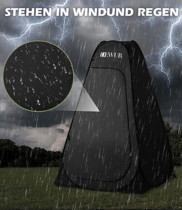 Намет для туалету Dewur для кемпінгу з UV 50+ захистом, душовий намет, Pop-Up переодягальня, мобільний туалет для відпочинку на природі, пляжі та кемпінгу, з сумкою, зелений (чорний)