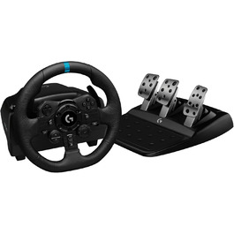 Руль Logitech G923 TRUEFORCE з педалями: імітація реальної водіння, для PS5, PS4, PC, Mac, чорний