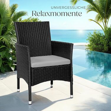 Tectake 2-Piece Poly Rattan Garden Chair Set