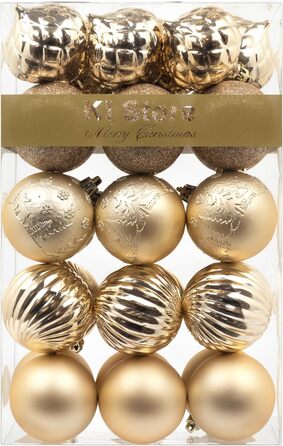 Кріплення для ялинки Busybee 30 шт. 6 см, ялинкові прикраси, пластикові кулі, кольору шампань