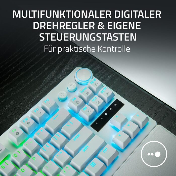 Клавіатура Razer Huntsman V3 Pro TKL Mercury: 60% механічна з оптичними перемикачами Red, Doubleshot PBT, USB-C, QWERTY US-Layout