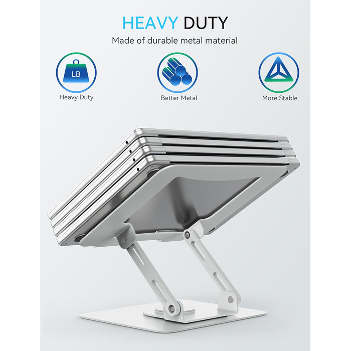 Підставка для ноутбука Soundance: регульована висота, 360° обертання, для екранів 10-15.6 дюймів, чорна