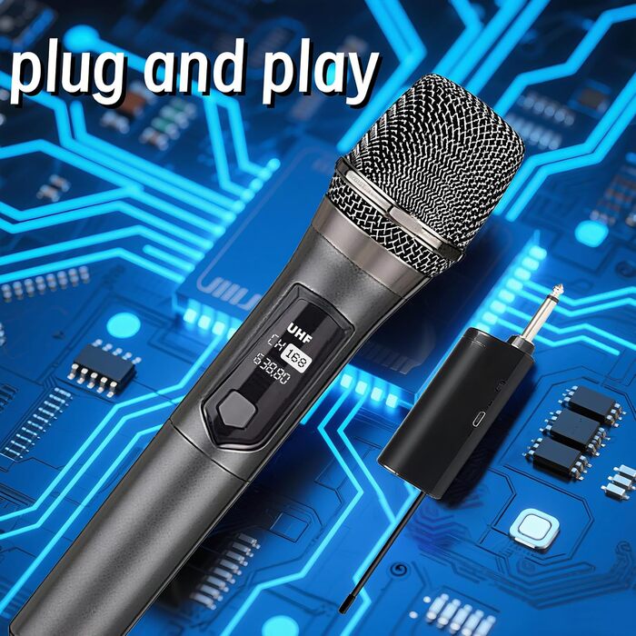 Бездротовий мікрофон, ручний, металевий, для караоке, вечірок, DJ, мовлення, 60 м, HDMIC-02 (68)