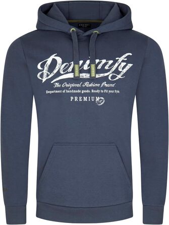 Худі DENIMFY для чоловіків, Regular Fit, з капюшоном DFArno, принти, кольори: бежевий, зелений, синій, темно-синій, сірий, розміри: S, M, L, XL, XXL, 3XL, 3XL, 4XL, 5XL