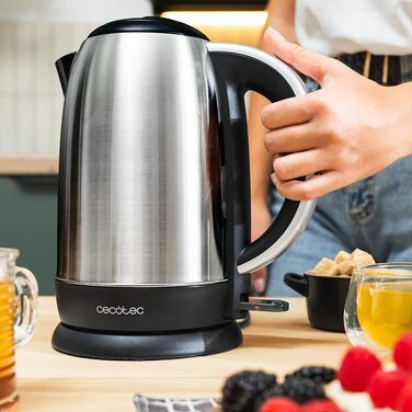 Електричний чайник Cecotec Thermosense 210 Steel, 1.7 л, 2200 Вт, корпус із нержавіючої сталі, база 360°, захист від перегріву