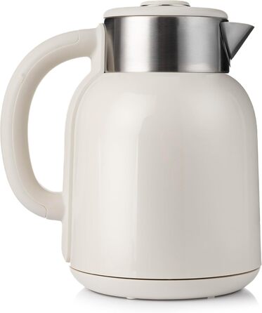 Електричний чайник LEHMANN з регулюванням температури 40-100°C, 1,5L, функцією підігріву, швидким нагріванням, LED-дисплеєм, нержавіючою сталлю, автовимкненням та захистом від перегріву, BPA-free, кремовий