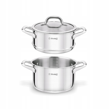Набір посуду Starke Pro Treviso 10 предметів: каструлі для індукції та газу, сковорода та пароварка