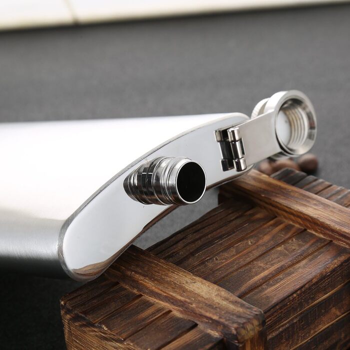 Фляга TANEAXON з воронкою та коробкою, нержавіюча сталь, без витоку (срібна, 355 мл)