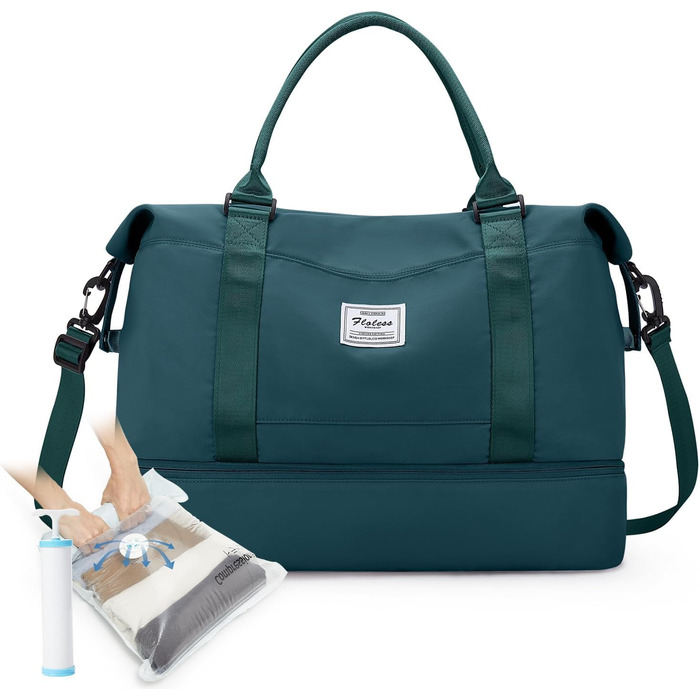 Спортивна сумка для жінок 45x36x20 см: Travel Bag, Duffle Bag, Weekender Bag, фітнес-сумка, валіза для ручної поклажі Easyjet, водонепроникна сумка для плавання, з відділенням для взуття, L2-Зелений, A04-Армійський зелений (A03-Півнячий блакитний, вакуумн