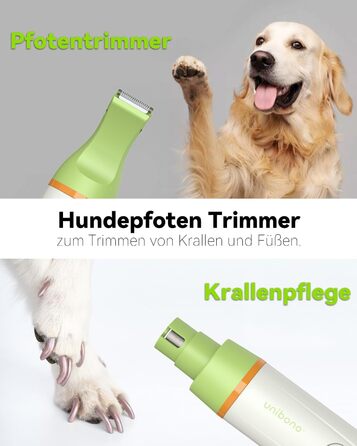 Набір для стрижки собак та котів Leise: акумуляторний тример з 4 насадками, водонепроникний (IPX7), для тіла, мордочки, вух та лап
