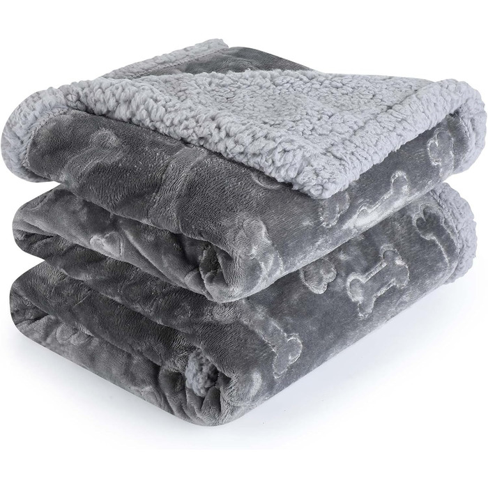 Водонепроникний коврик для собак PETTOM, 145 x 127 см, Sherpa Fleece, захист дивану, сірий