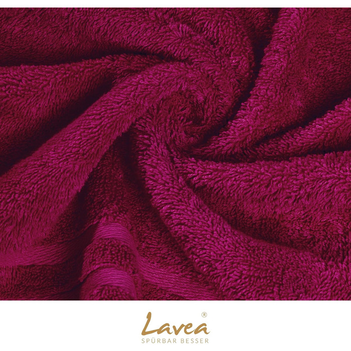 Набір банних рушників Lavea Elena (4 шт.), 100% бавовна, м'яка махрова тканина, гігроскопічні, 70x140 см (Антрацит та Бордо)
