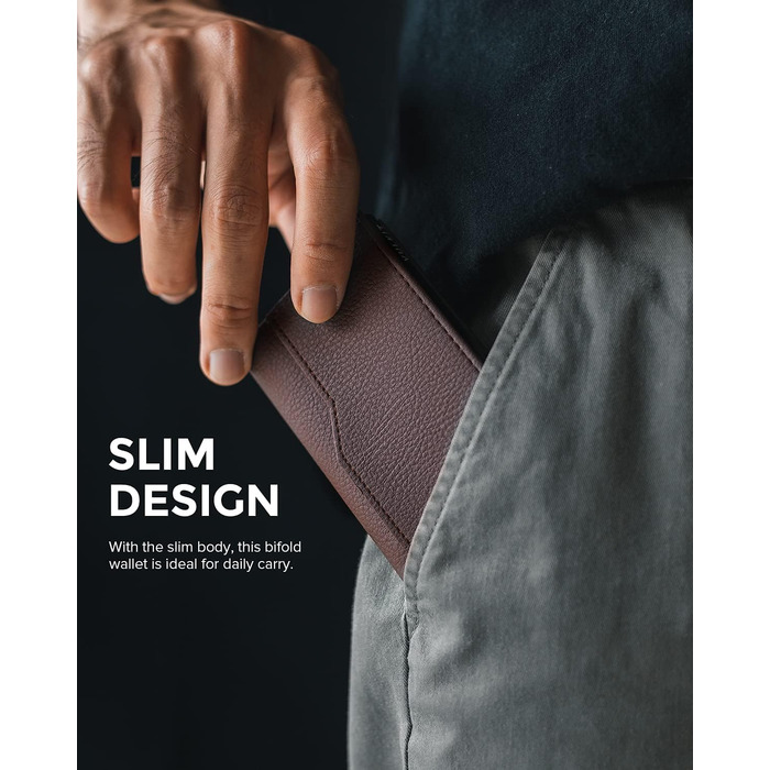 Кредитне портмоне VULKIT з двома вікнами для ID, RFID-захистом, автоматичний підйом, з натуральної шкіри, для карток та грошей (Коричневий)