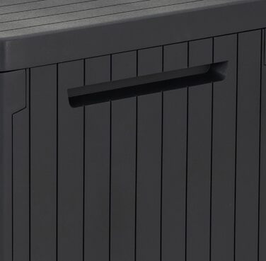 Садова скриня Keter City Box 113 л, темно-сіра, для балкона та тераси, пластиковий контейнер для зберігання з імітацією дерева, 55x44x57,8 см