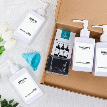 Набір дозаторів для мила Roselee (4 шт.), 300 мл, пластик, для кухні та ванної кімнати