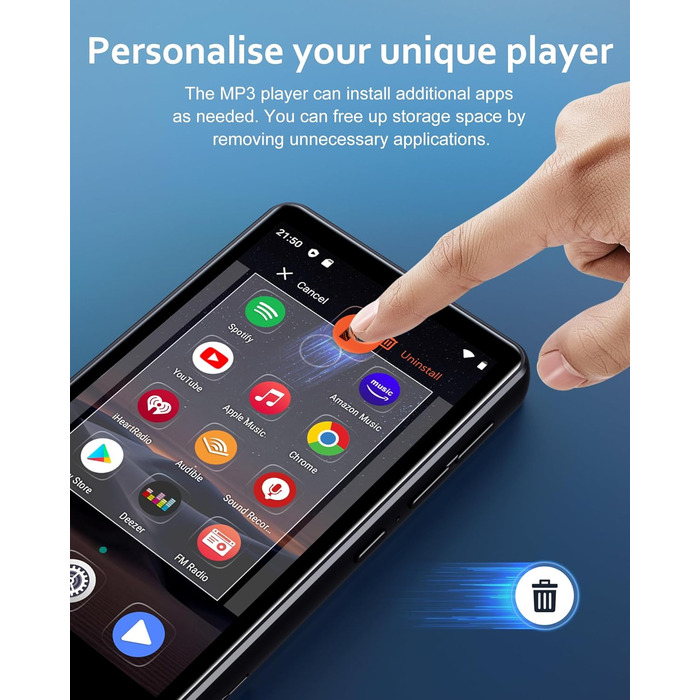 MP3 плеєр AGXOV з Bluetooth та WiFi, Android 4.02