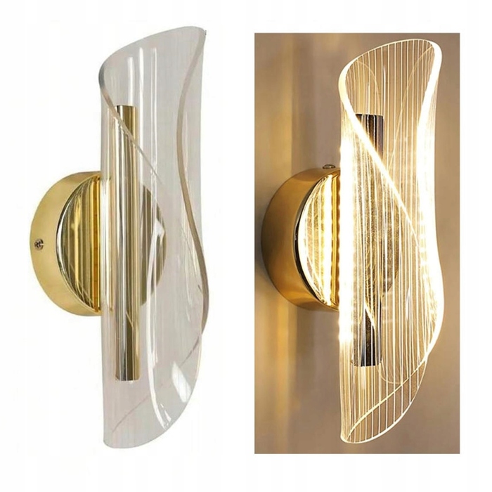 Сучасний золотий настінний LED-світильник (бра) з регулюванням температури світла 3000K/4000K/6000K для спальні