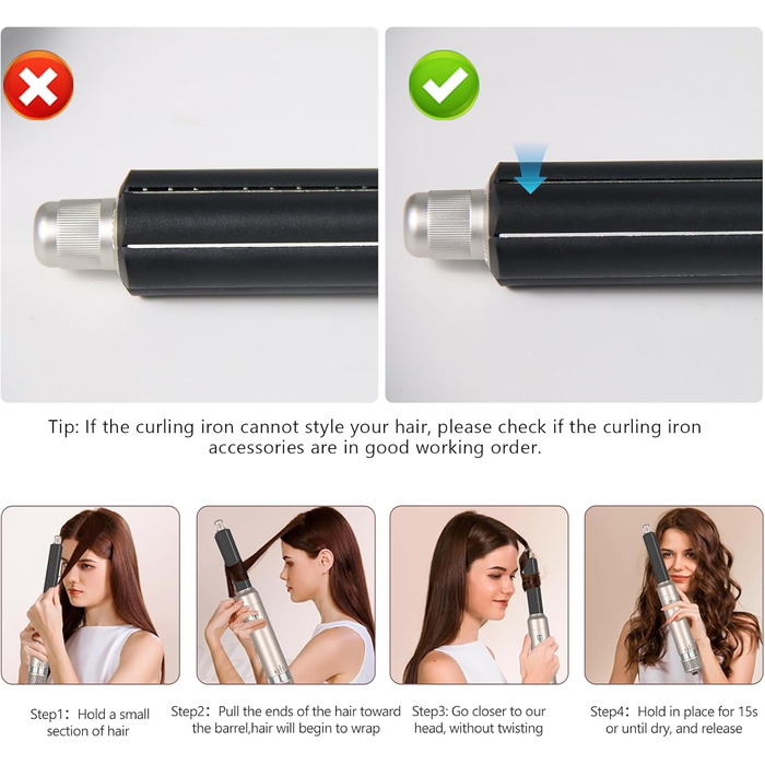 Набір для укладки волосся Airstyler Set: професійний фен-щітка 1000W, 5 насадок, автоматична завивка, випрямлення, об'єм, мультистайл, колір шампань