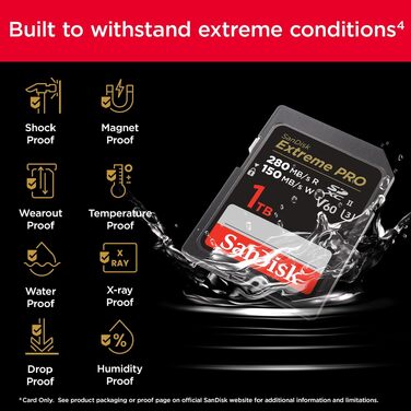 Карта пам'яті SanDisk Extreme PRO SDXC UHS-I 256 GB (V30, U3, швидкість до 200 МБ/с) для 4K UHD відео