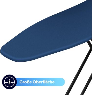КADAX Прасувальна дошка, 120x38 см, складна, регульована висота, для прасування з парою, з антиковзними ніжками, з підкладкою з піною 8 мм (Темно-синій)
