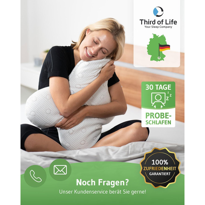 ACAMAR QuickDry Neck Pillow, Orthopedic Side Sleeper Pillow, Visco Head Pillow made of Memory Foam, Quick-Drying & Thermoregulating Cover, Cervical Spine Support Pillow & Anti-Snoring Pillow, Anthracite Thermic QuickDry Cover