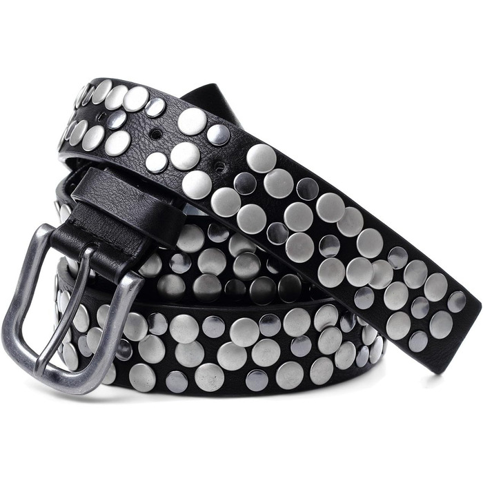 Жіночий вінтажний ремінь Caspar GU224 з пряжками, світло-рожевий металік