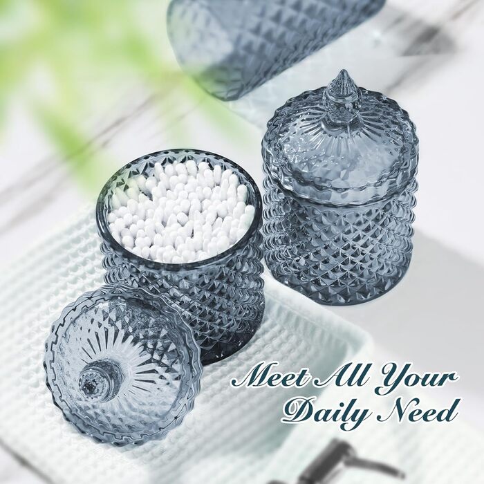 Набір аксесуарів для ванної кімнати з блакитного кришталю, 4 шт.