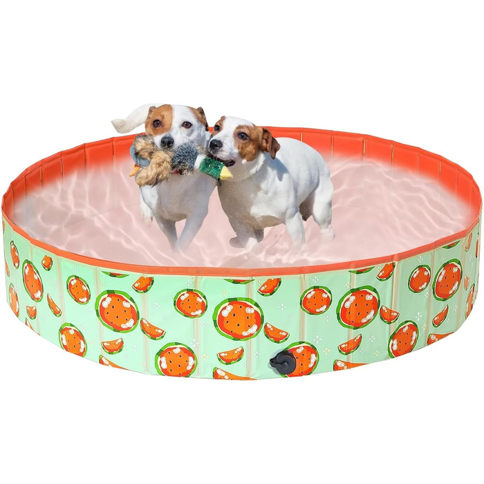Басейн для собак Demigreat, 80/120/160 см, складаний, PVC, для великих та малих собак, (M: 120x30 см, кавун)
