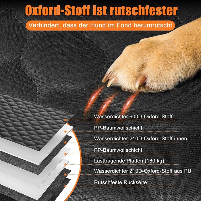 Накидка для собак у машину JOEJOY, захист заднього сидіння, водовідштовхувальна, стійка до подряпин, з кріпленням для безпеки, нова модель