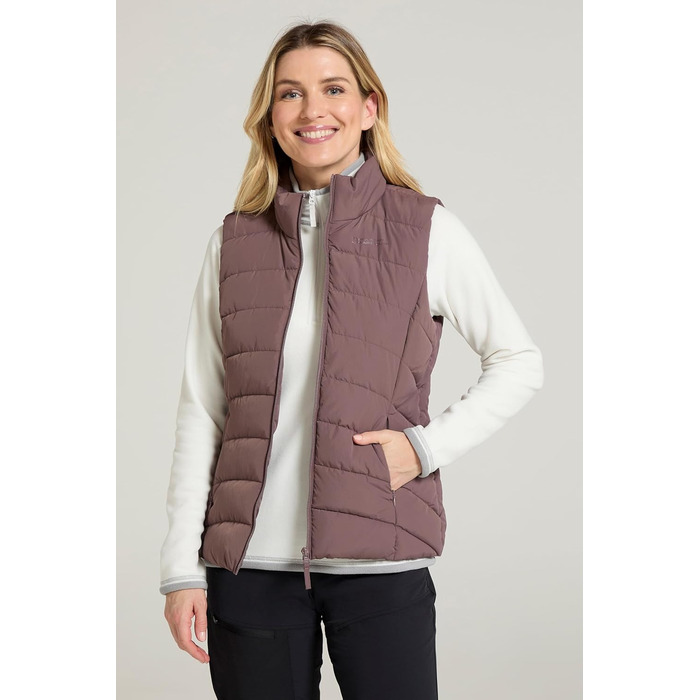 Жіночий жилет Mountain Warehouse Opal з утеплювачем - легка термокуртка, кишені на блискавці, водовідштовхувальний (32, маульфорсграу)