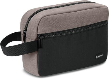 Чоловіча дорожня туалетна сумка, водонепроникна, з кишенею для гоління та ручкою, органайзер для косметики, для спортзалу, душу, ванної кімнати, подарунок для чоловіків, чорно-сіра (чорний & хакі)