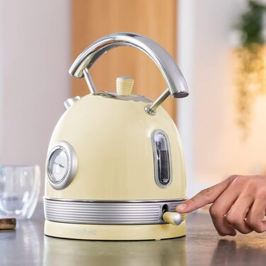 Електричний чайник Cecotec ThermoSense 420 Light Green: 1.8 л, 2200 Вт, регулювання температури, нержавіюча сталь, вінтажний стиль, зелений колір