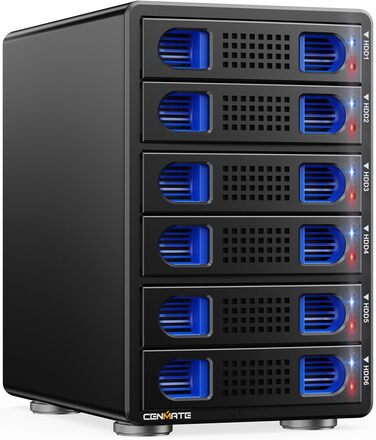 Корпус для жорстких дисків 10Gbps з алюмінію Dual Bay з вентилятором для 2.5/3.5 SATA HDD/SSD з USB A/C 3.2, підтримка Hot Swappable, Daisy Chain, без інструментів, DAS (НЕ RAID/NAS)
