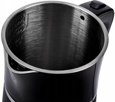 Електричний чайник з подвійними стінками 1.7L, 2200W, швидке кип'ятіння, тихий та безпечний, бездротовий з 360° підставкою, знімною кришкою, точним носиком, чорний