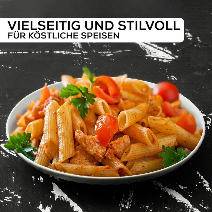 MIAMIO Набір посуду з 24 предметів з кераміки (тафельсервіс) для 6 осіб, Palmanova Kollection, великі тарілки (6 шт.), блакитні, сумісний з мийною машиною та мікрохвильовою піччю