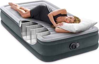 Надувний матрац Intex Twin Comfort-Plush Fiber-Tech RP 99x191x33 см (67766ND) - односпальний, для дому та відпочинку