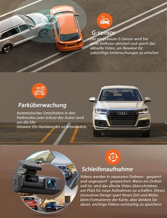iZEEKER Dashcam 2.5K: Автомобільна камера з Wi-Fi, 1440P, 32GB, Нічне бачення, WDR, G-сенсор, Loop-запис, Паркувальний режим 24/7