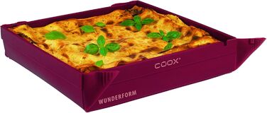 coox WUNDERFORM Basic MQ in Dark Red, the first foldable baking pan, space-saving baking and casserole dish made of BPA-free silicone