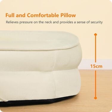 Ортопедичне ліжко для собак, ліжко-софа для собак з підковоподібним валиком, неслизьке дно, кошик для собак, знімне та пральне, середні та великі породи, 106 x 79 x 17 см (90 x 71 x 15 см), бежеве