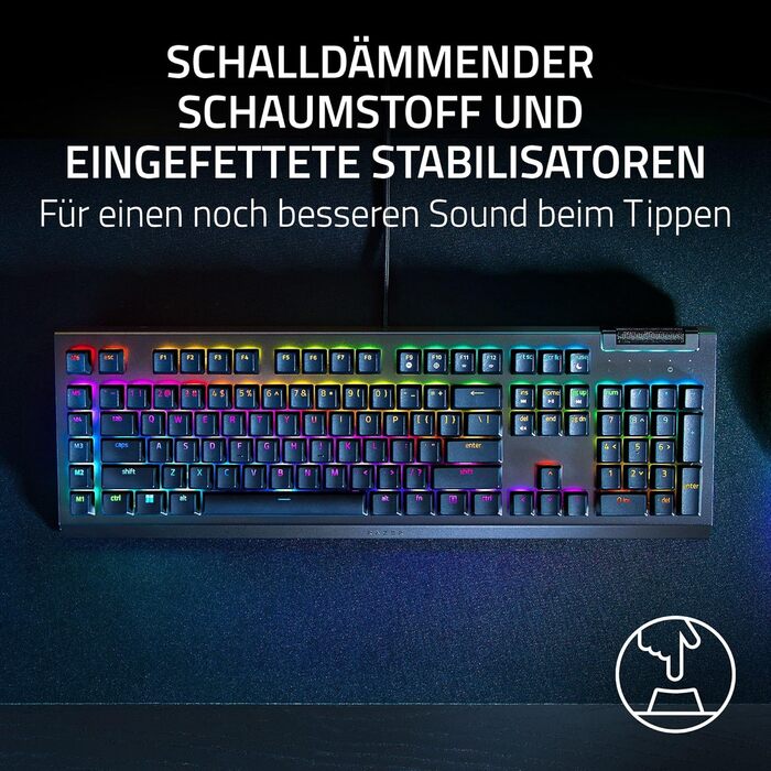 Механічна ігрова клавіатура Razer BlackWidow V4 X (Green Switch) з RGB Chroma підсвічуванням, QWERTZ DE-Layout