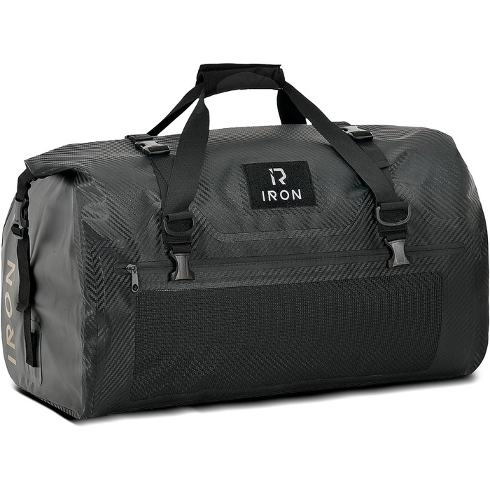 IRON JIA's Motorcycle Bag Luggage Roll Waterproof Motorcycle Rear Bag Saddle Bag Travel Bag with Roll-Sealed Shoulder Straps Suitable for Motorcycle Cycling Camping Watersports - 30L Carbon Fiber 30L