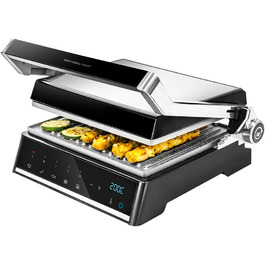 Електрогриль Cecotec Rock'nGrill Smart 2000 Вт з регулюванням часу і температури, знімними антипригарними пластинами, піддоном для жиру, розкриття 180°, для дому