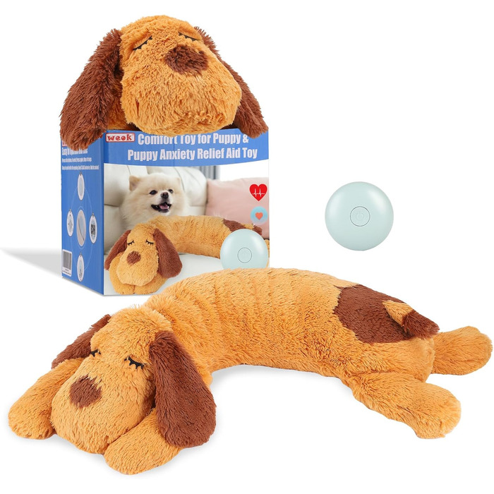 Heartbeat Puppy Toy – Comfort Cuddle Pillow, to Relieve Anxiety, Soothing Aid, Heartbeat Toy for Dogs, Puppy Heartbeat Toy, Sleep Aid