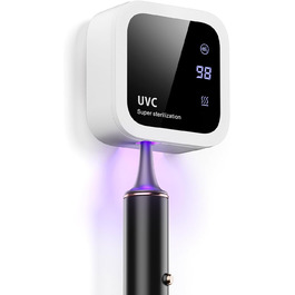 Стерилізатор зубних щіток UV-C та UV-A, настінний тримач з функцією сушіння повітрям, для ванної кімнати, дому та подорожей (білий)