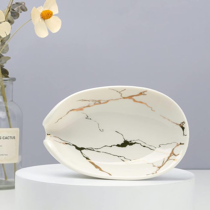 Керамічна мильниця Umlaca, мильниця для душу, підставка для мила, безперебійна мильниця, білий мармур, для кухні, ванної кімнати, душової кабіни