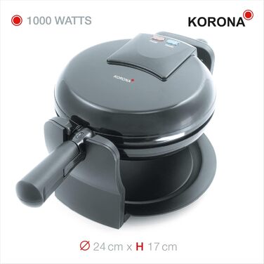 Вафельниця Korona Party з діаметром 18 см, 1000 Вт, автоматичне регулювання температури, червона (41004)