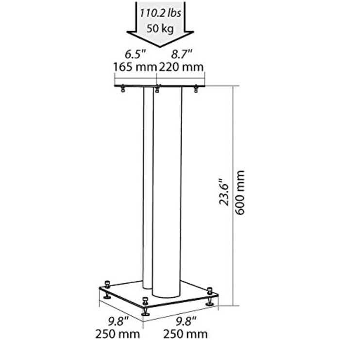 Підставка для акустики NorStone Stylum 2, білий колір, пара, 60 см