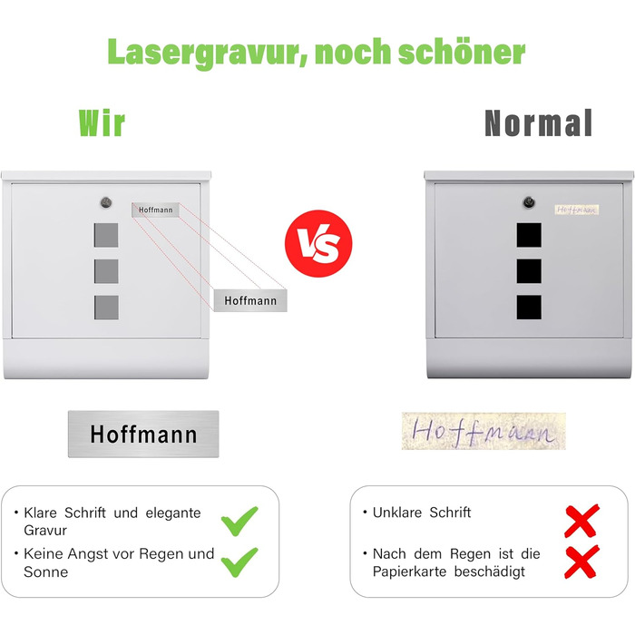 Поштовий ящик Zedelmaier XXL з нержавіючої сталі, індивідуальне гравіювання, 35x35 см, 4 ключі, для листів B5/C4, RAL 7016 Anthrazit